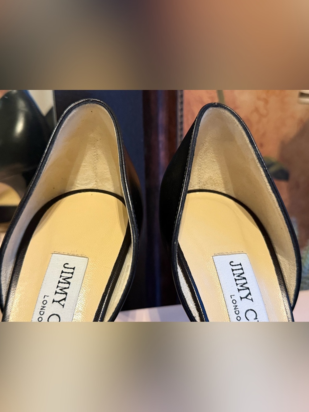 🌸Jimmy Choo Addison Black Leather D'Orsay Pointed-Toe Stiletto Heels🌸 - Picture 14 of 15